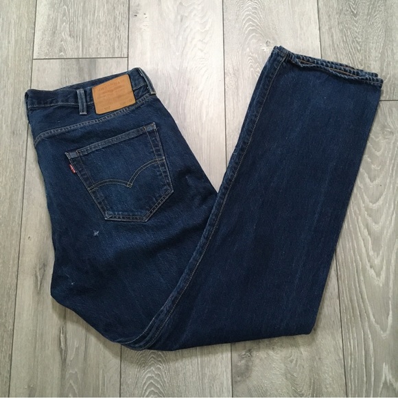 Levi's Other - Levis 501 Jeans W38 L32 Blue Straight Button Fly Denim